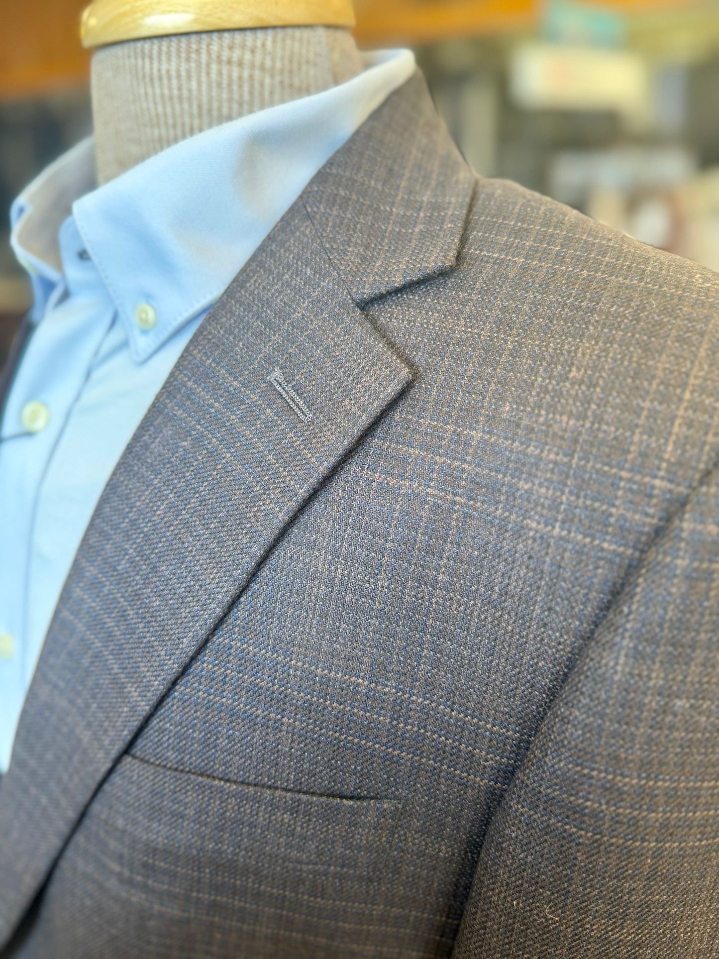 Brown & Navy Plaid Sport Coat