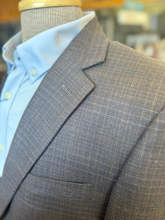 Brown & Navy Plaid Sport Coat