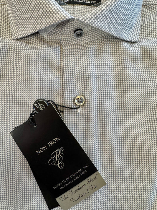 Dobby Faux Solid Dress Shirt - Silver