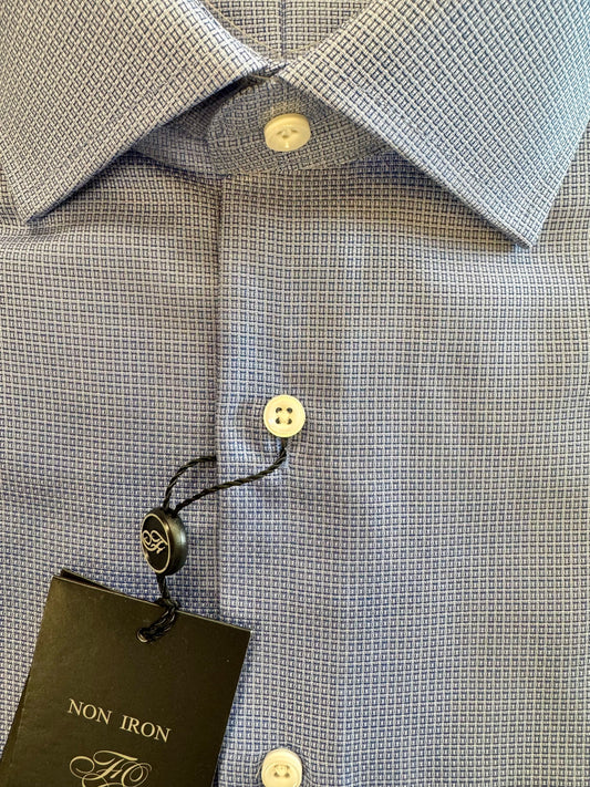 Dobby Faux Solid Dress Shirt - Blue