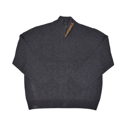 Jon Randall Cable Quarter Zip Sweater with Suedette