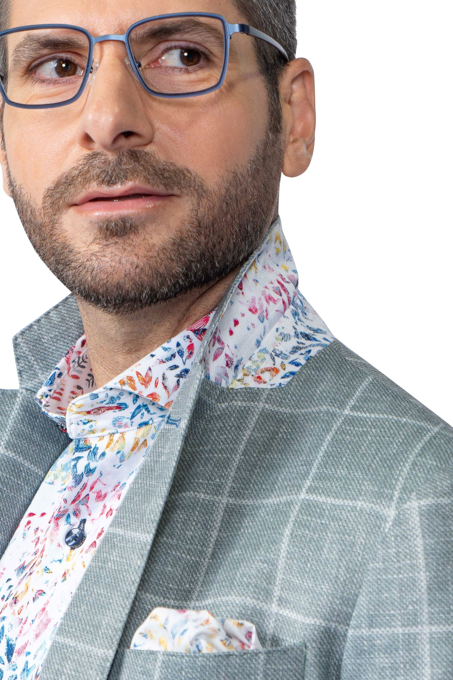 Portland Green Windowpane Stretch Sport Coat