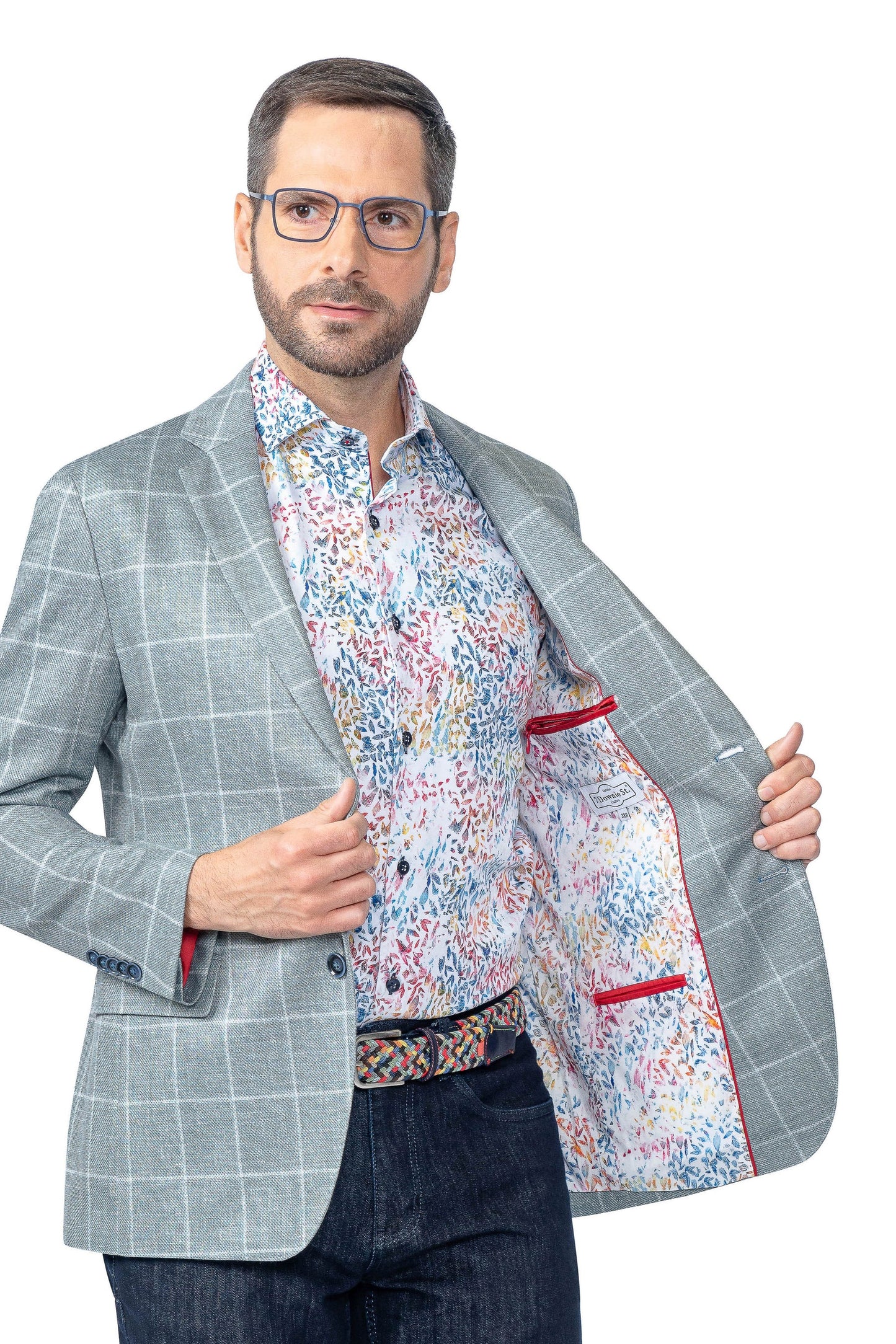 Portland Green Windowpane Stretch Sport Coat
