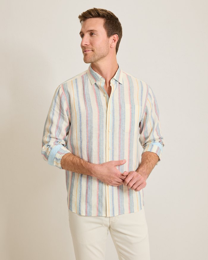 Las Mantas Stripe Linen Shirt