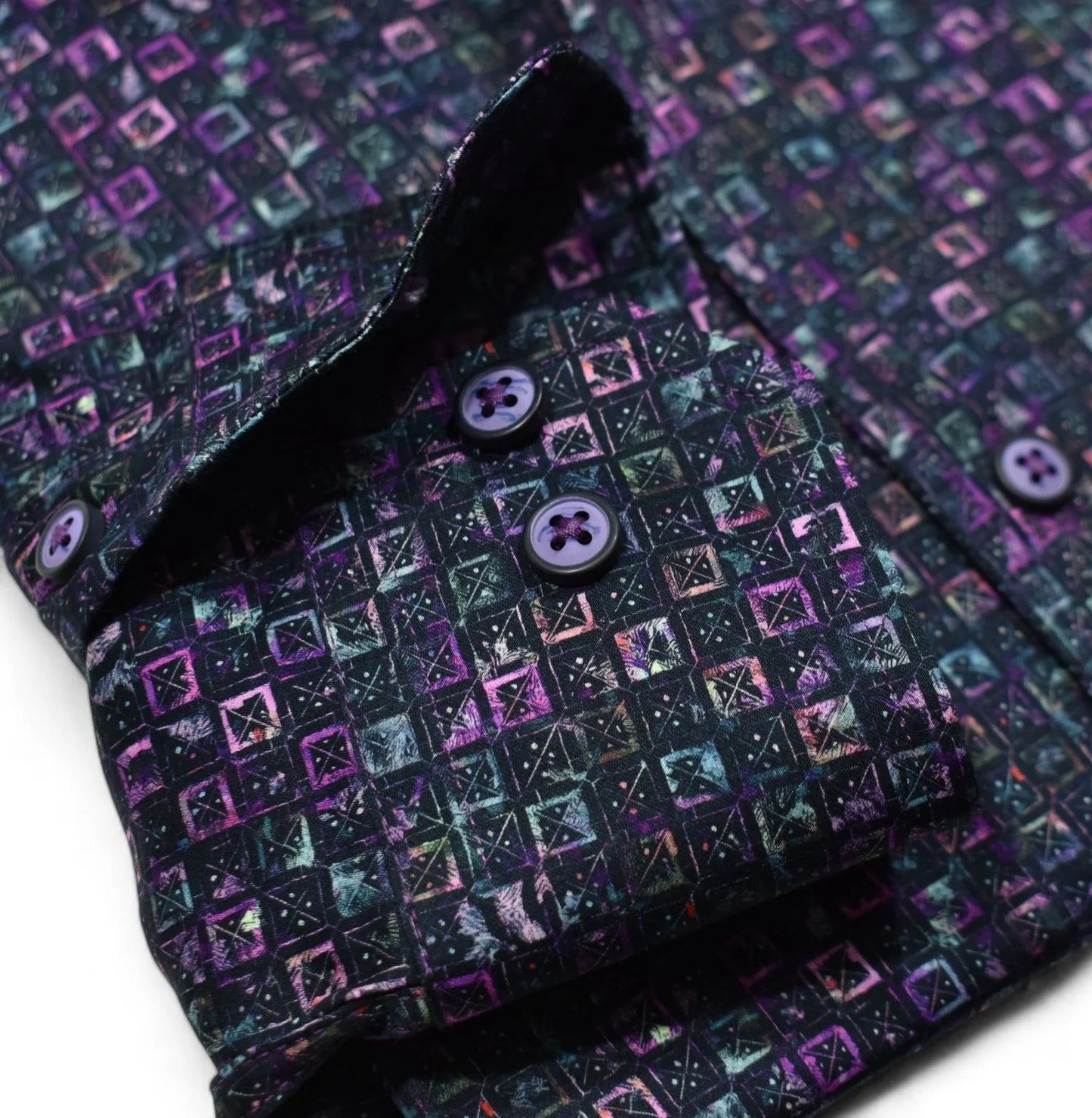 Jewel Toned Boxes Roll Collar Shirt