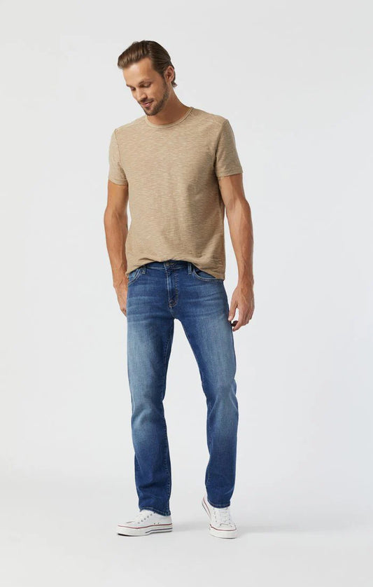 Zach Straight Leg Jeans - Mid Brushed Organic Move