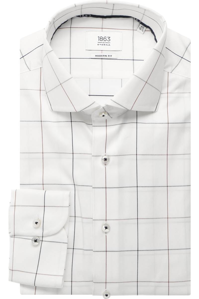Check Twill Modern Fit Cutaway Collar