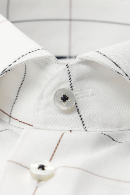 Check Twill Modern Fit Cutaway Collar