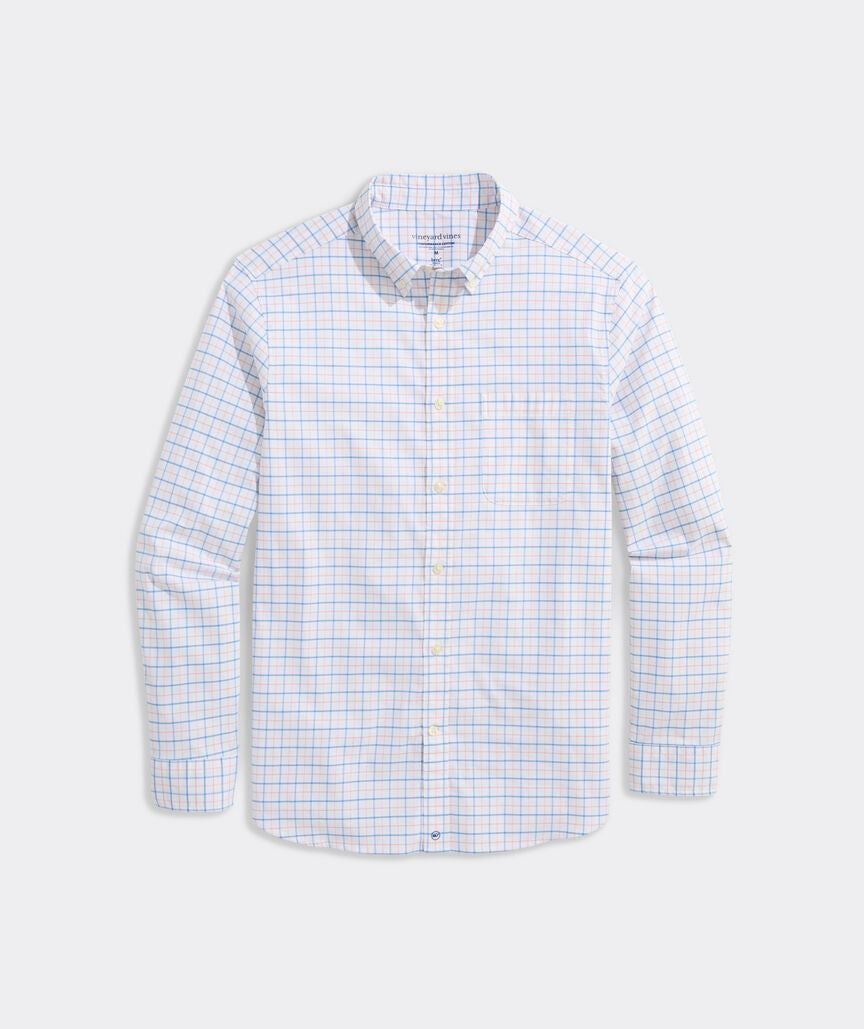 Moorings Tattersall Performance Cotton Shirt