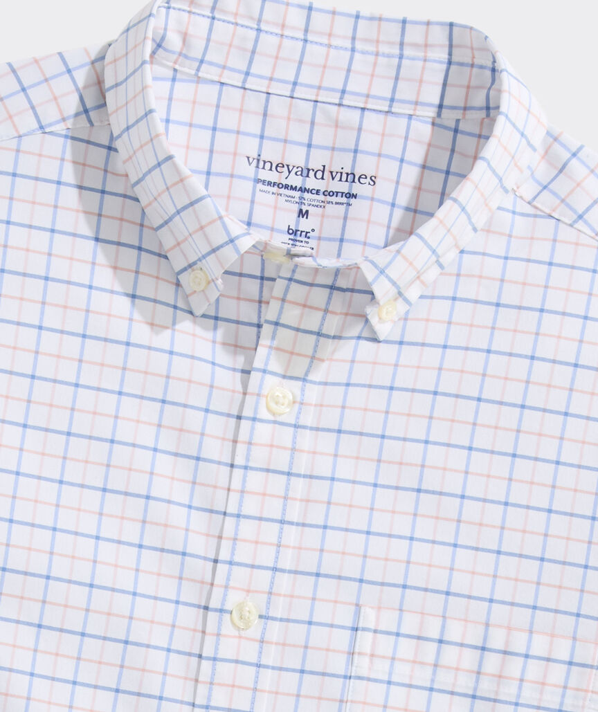 Moorings Tattersall Performance Cotton Shirt