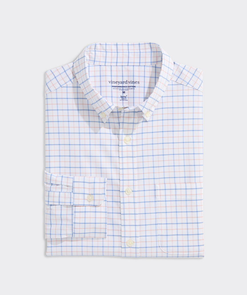 Moorings Tattersall Performance Cotton Shirt