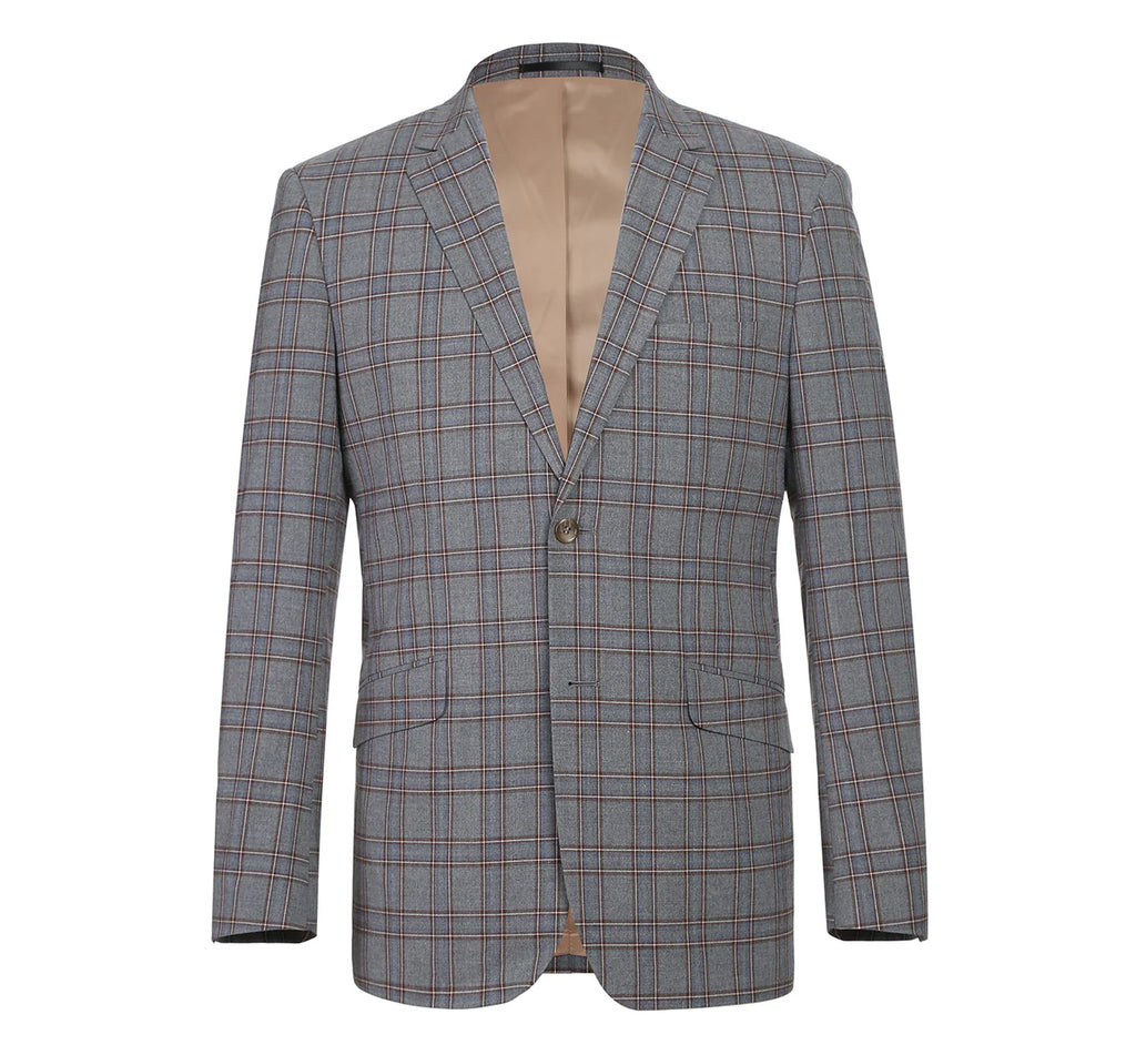 Slim Stretch Windowpane Suit Jacket