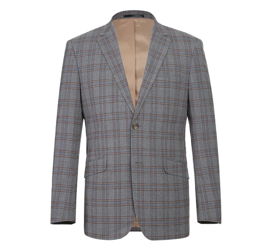 Slim Stretch Windowpane Suit Jacket