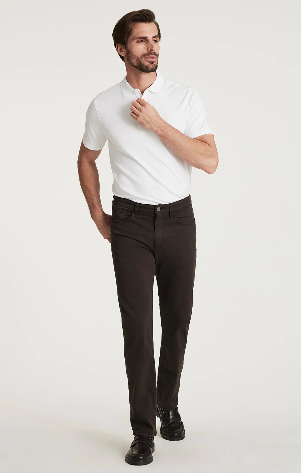 Charisma Relaxed Straight Pants in Brunette Twill - Faded