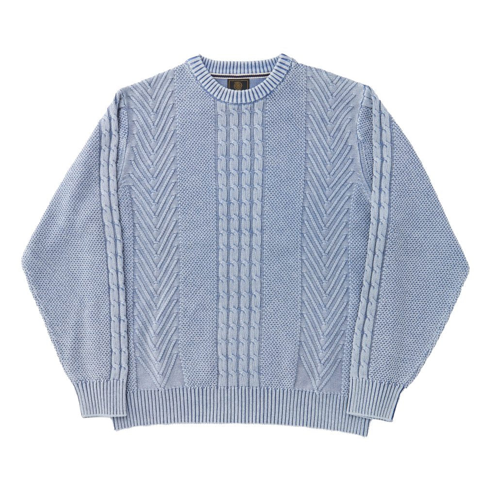 Sandwashed Text Cable Herringbone Crew