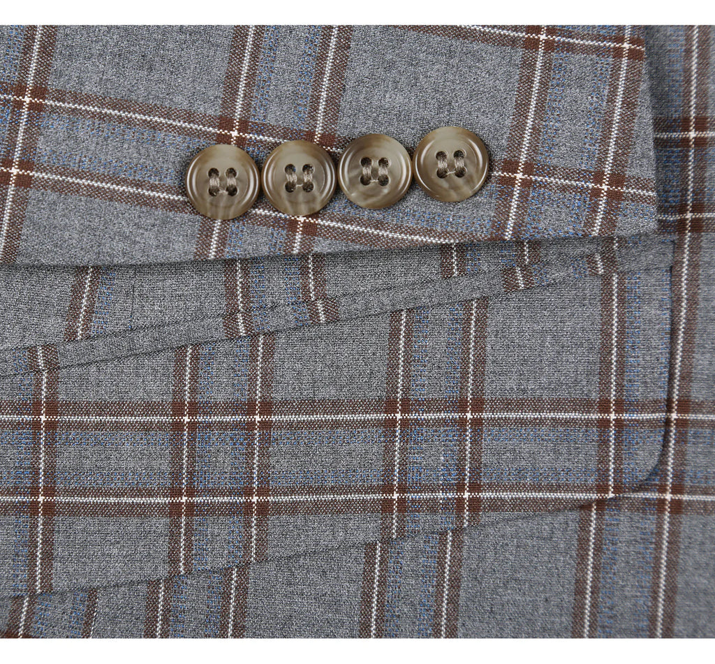 Slim Stretch Windowpane Suit Jacket