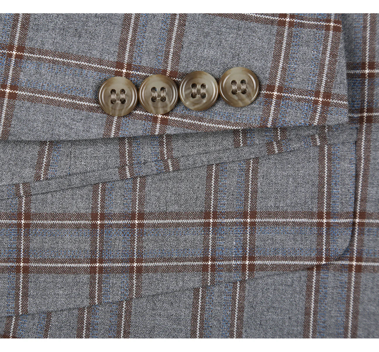 Slim Stretch Windowpane Suit Jacket