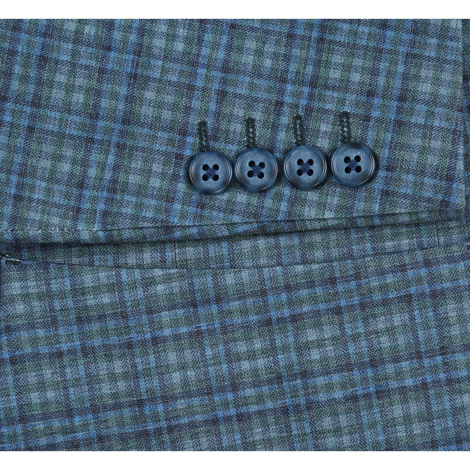 Green Plaid Half Canvas Blazer