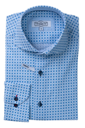 Blue Medallion Print Sport Shirt
