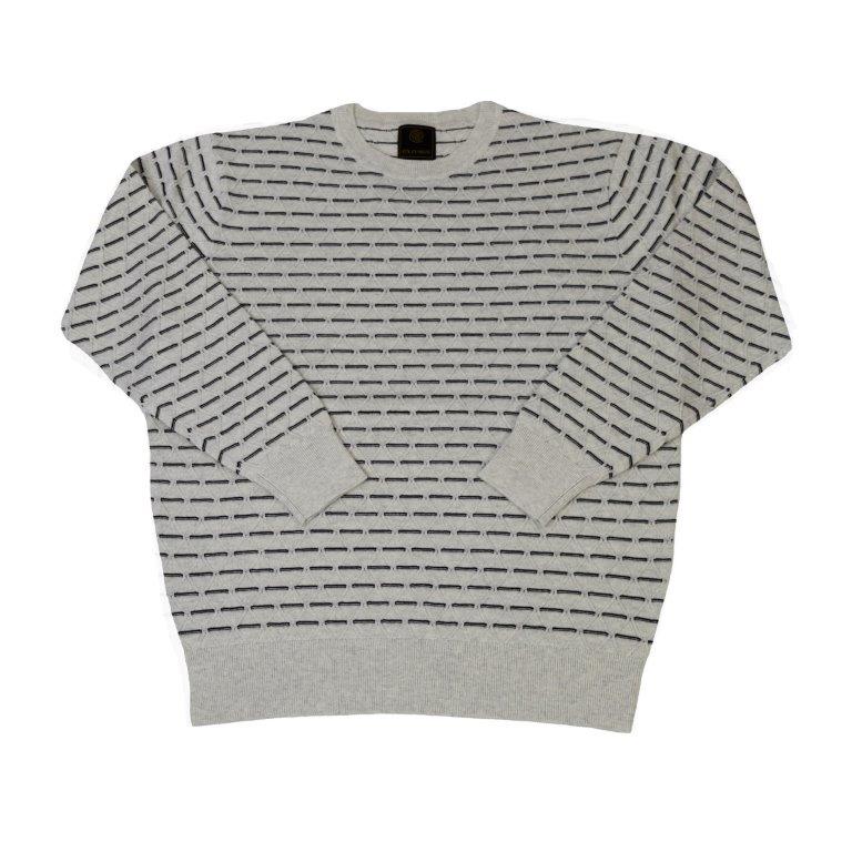 Tonal Diamond Stripe Crew Sweater