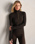 Après Houndstooth Seamless Quarter Zip