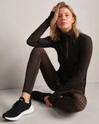 Après Houndstooth Seamless Quarter Zip