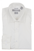 Two Ply Cotton Slim Fit Dress Shirt Ecru