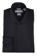 Two Ply Cotton Contemporary Dress Shirt Black