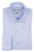 Two Ply Cotton Contemporary Dress Shirt Blue
