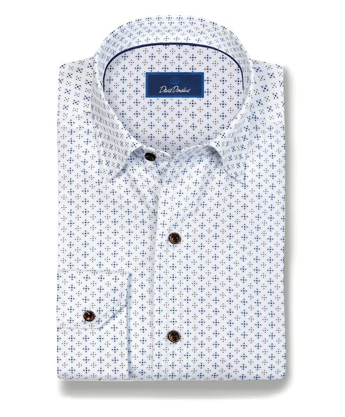 White & Chocolate Neat Sport Shirt