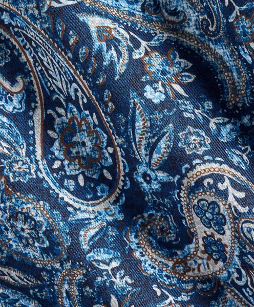 Navy & Chocolate Paisley Sport Shirt