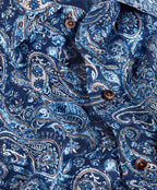 Navy & Chocolate Paisley Sport Shirt
