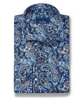 Navy & Chocolate Paisley Sport Shirt