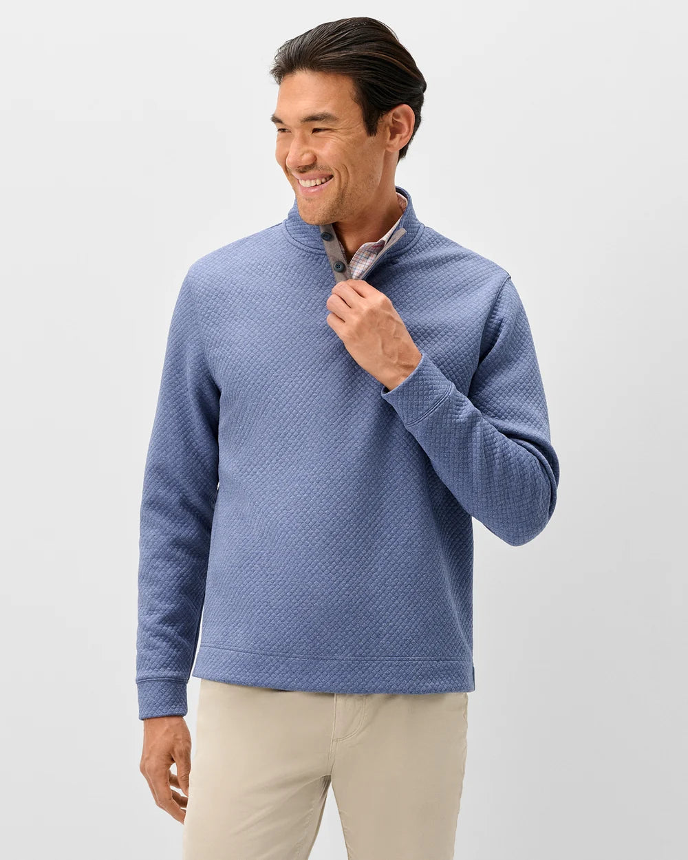 Rockwells Diamond-Quilted Henley Pullover