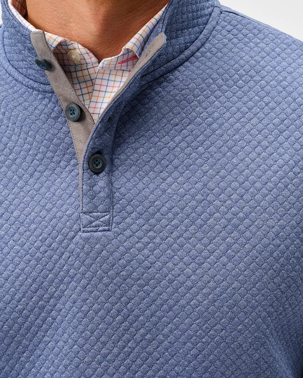Rockwells Diamond-Quilted Henley Pullover