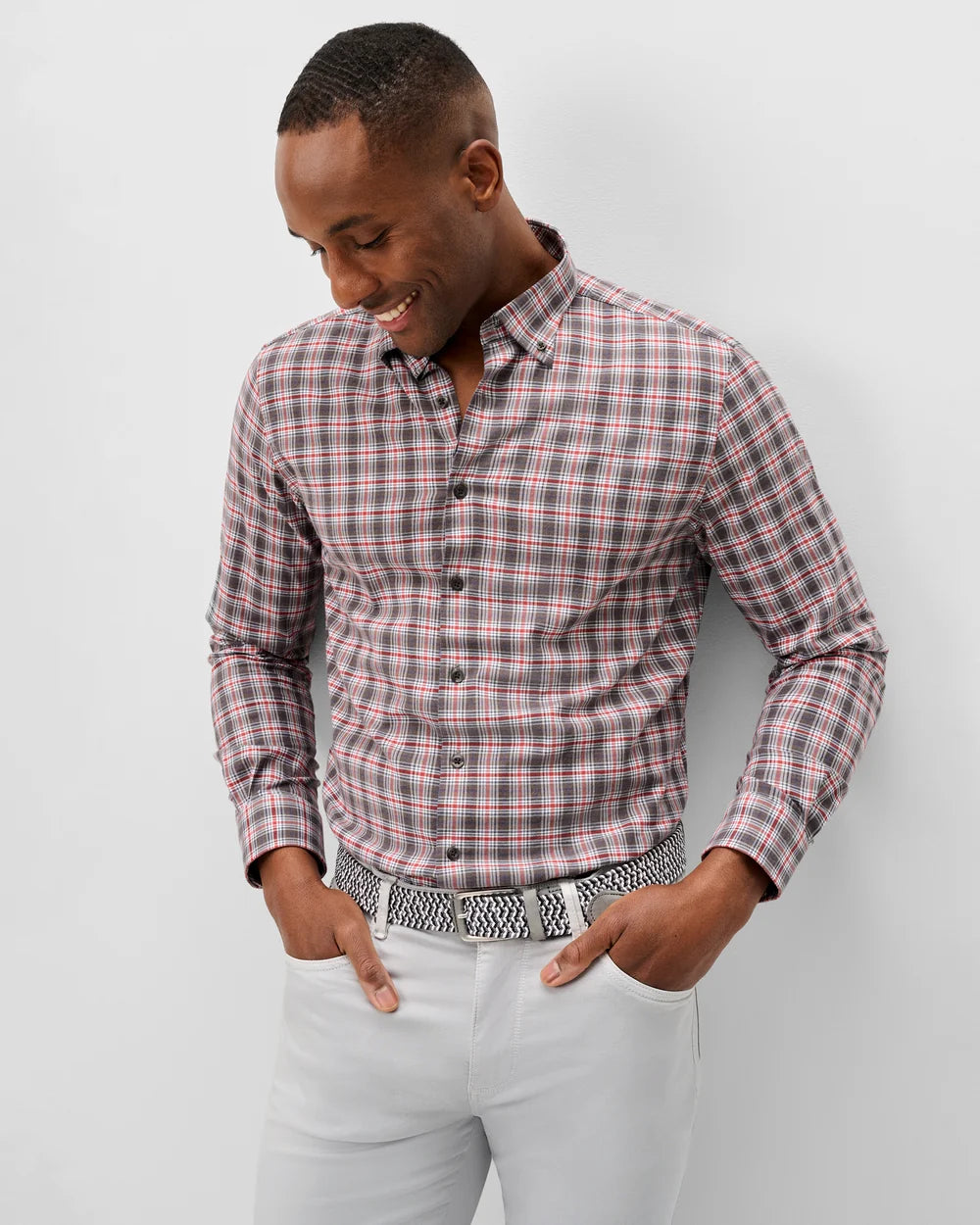 Performance Flannel Button Down Shirt - Lane Forest Pane