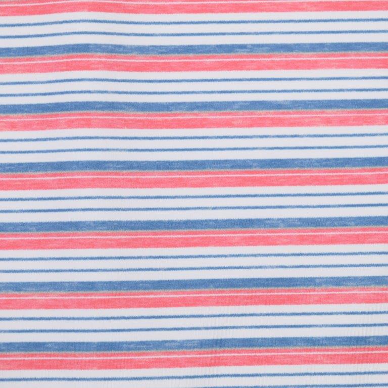 Heather Stripe Print Polo