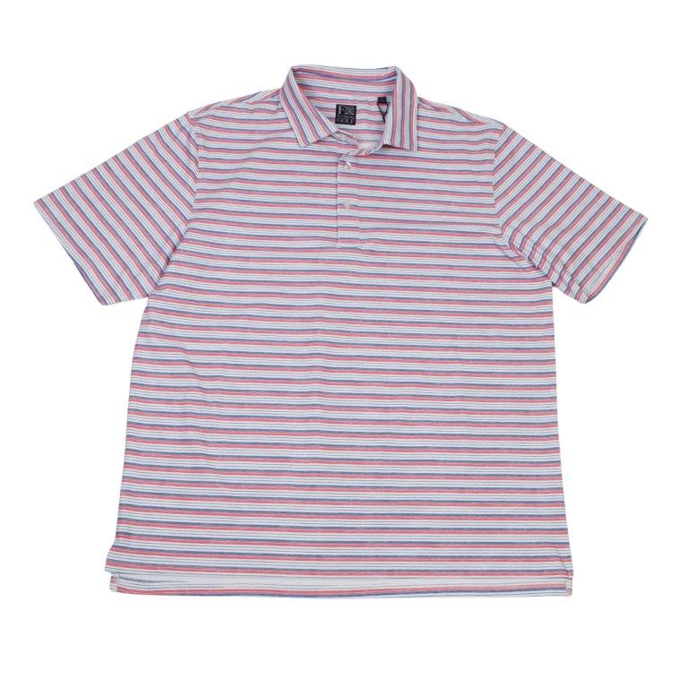 Heather Stripe Print Polo
