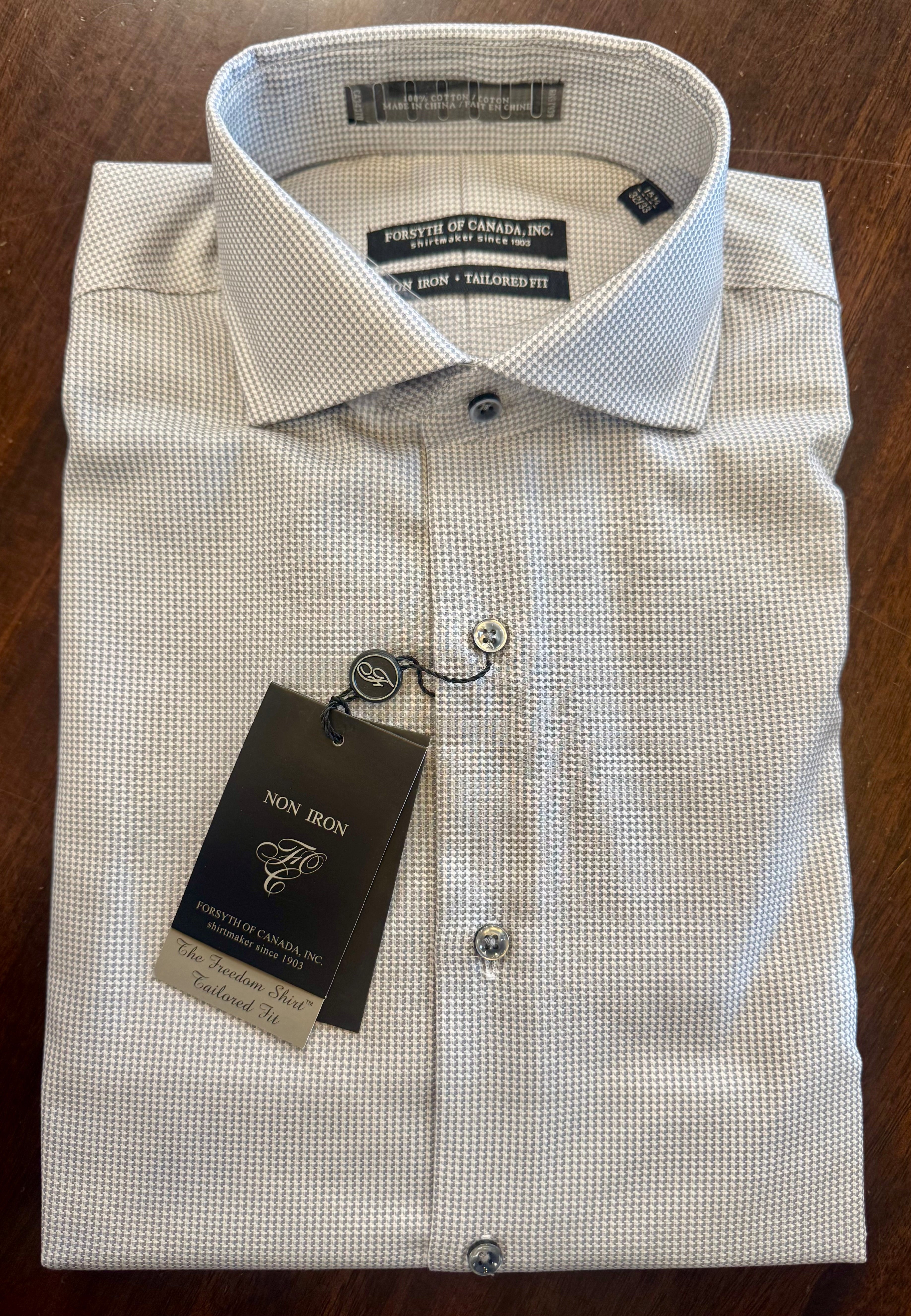 Dobby Faux Solid Dress Shirt - Silver