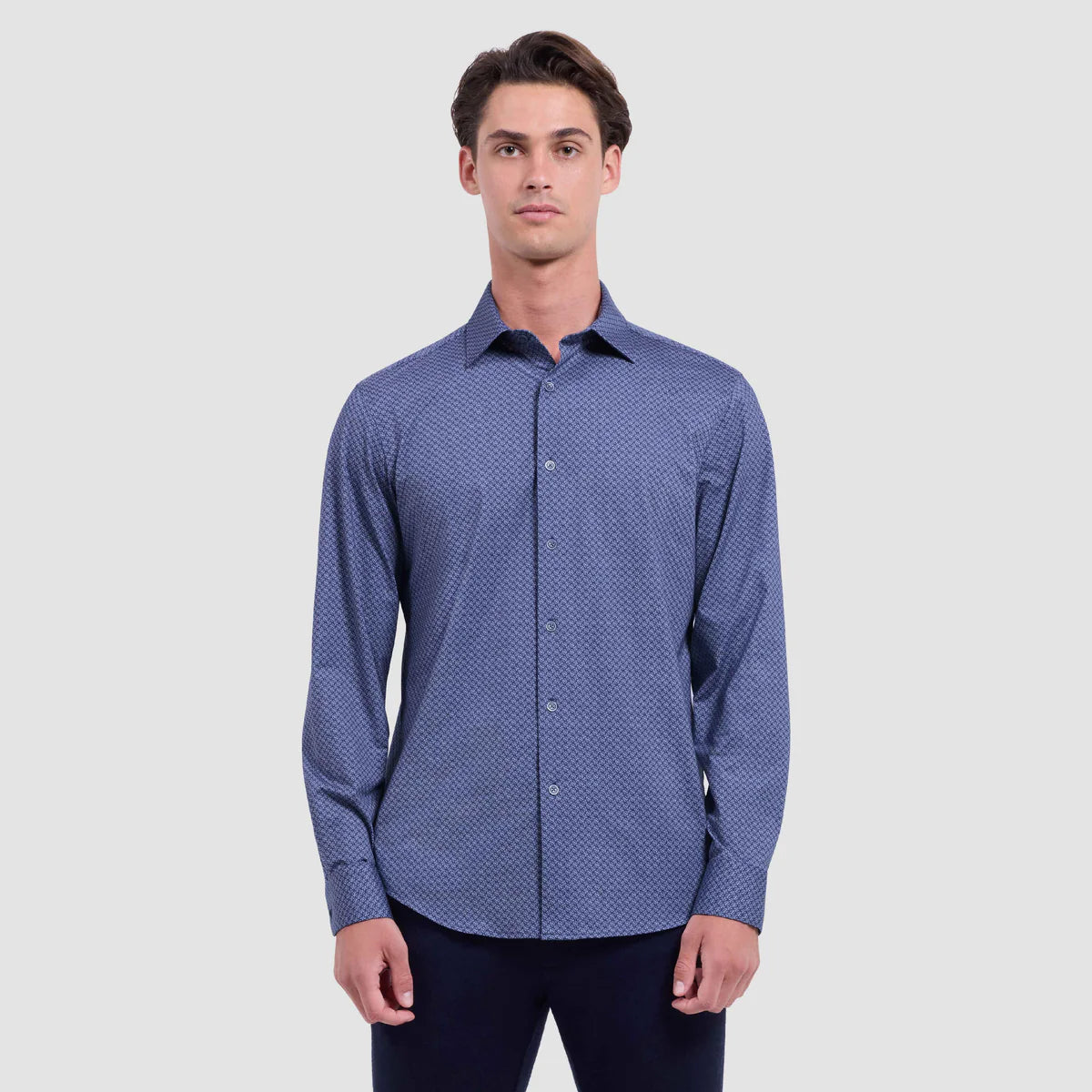 Jimmy  Double-Sided Geometric & Leaf Print OoohCotton Shirt