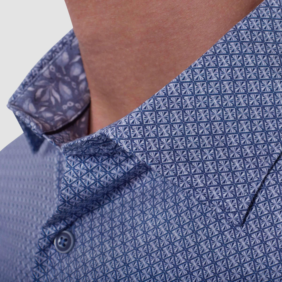 Jimmy  Double-Sided Geometric & Leaf Print OoohCotton Shirt