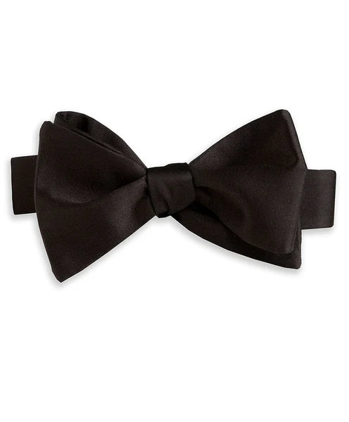 Black Satin Self-tie Bow Tie