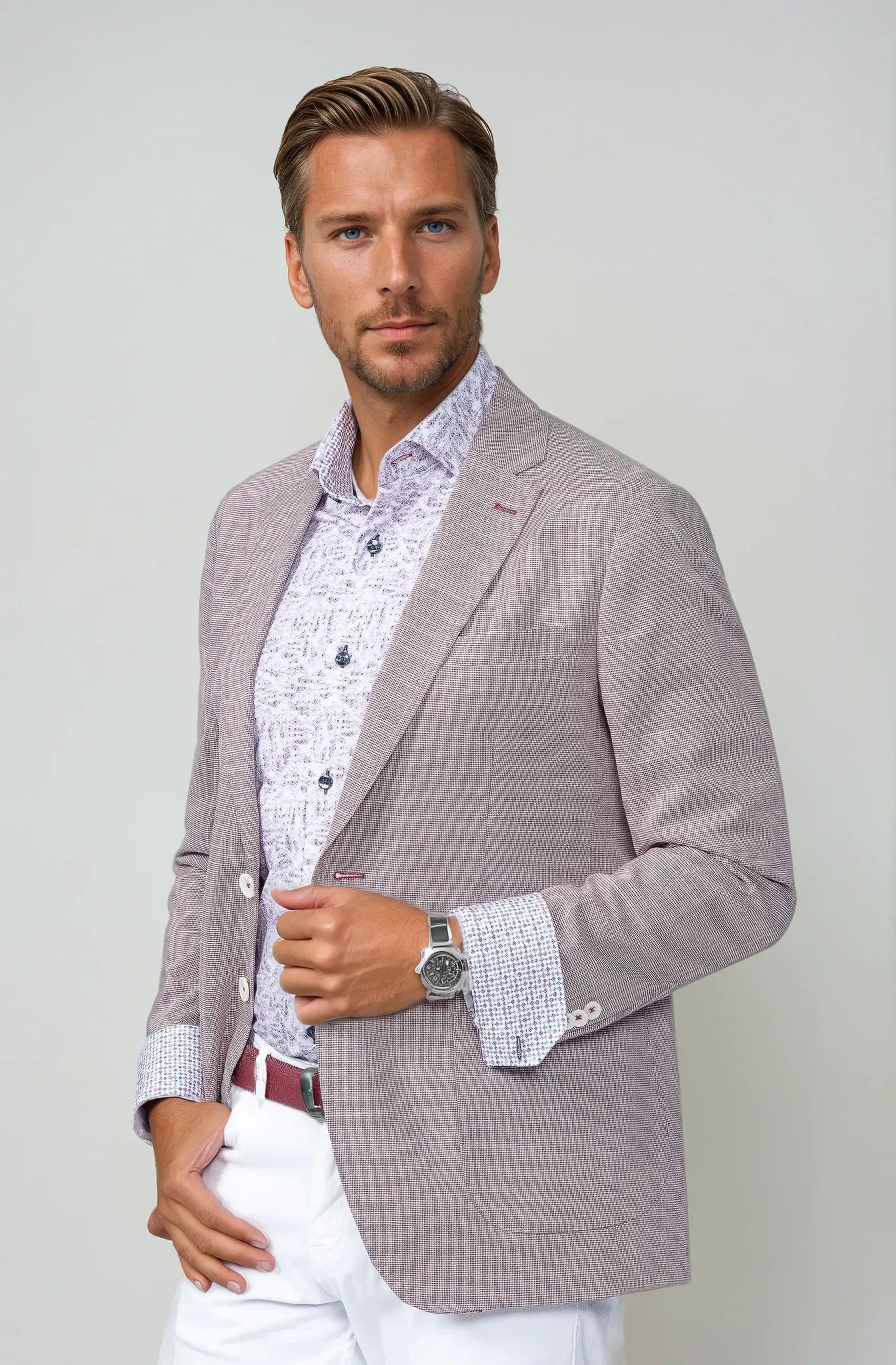 Hartford Berry Linen Stretch Blazer
