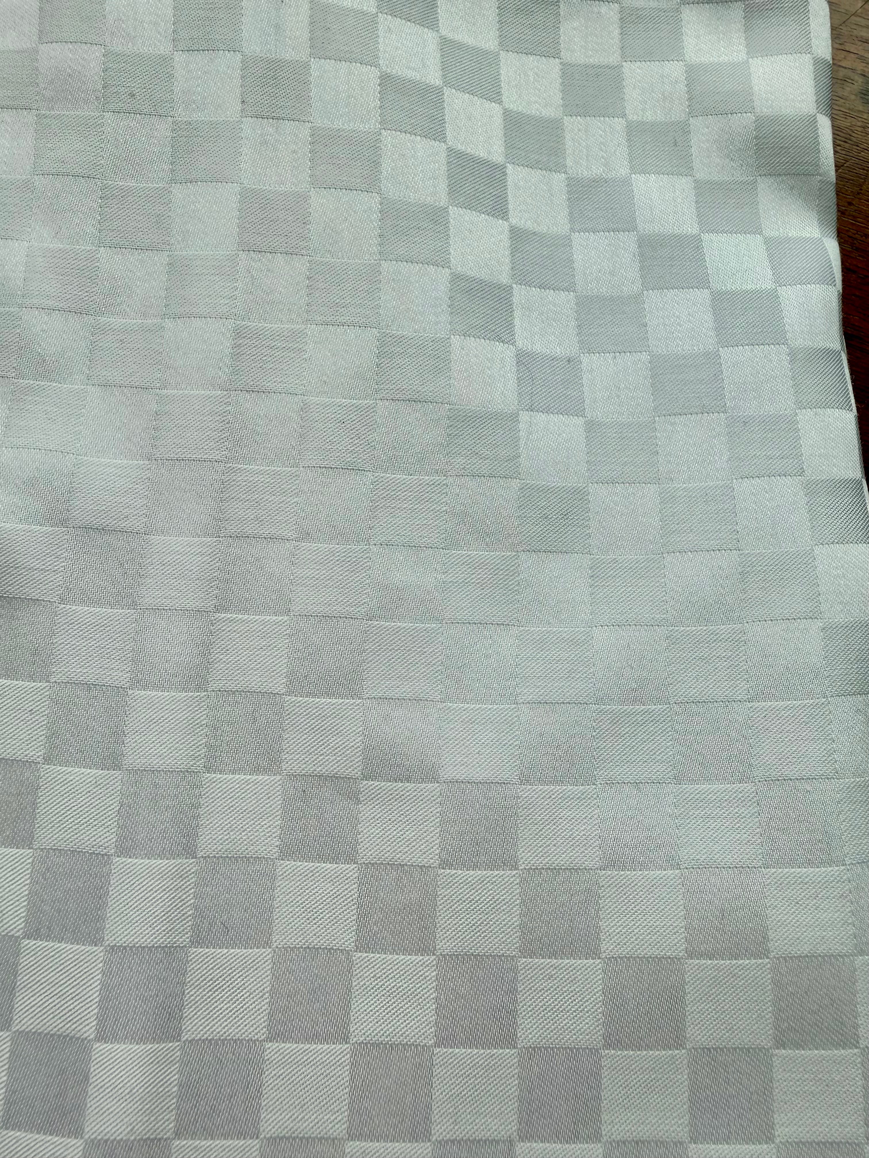 Tonal White Checkerboard Sport Shirt