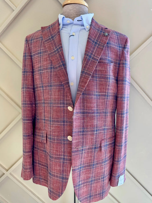 Berry Windowpane Sport Coat