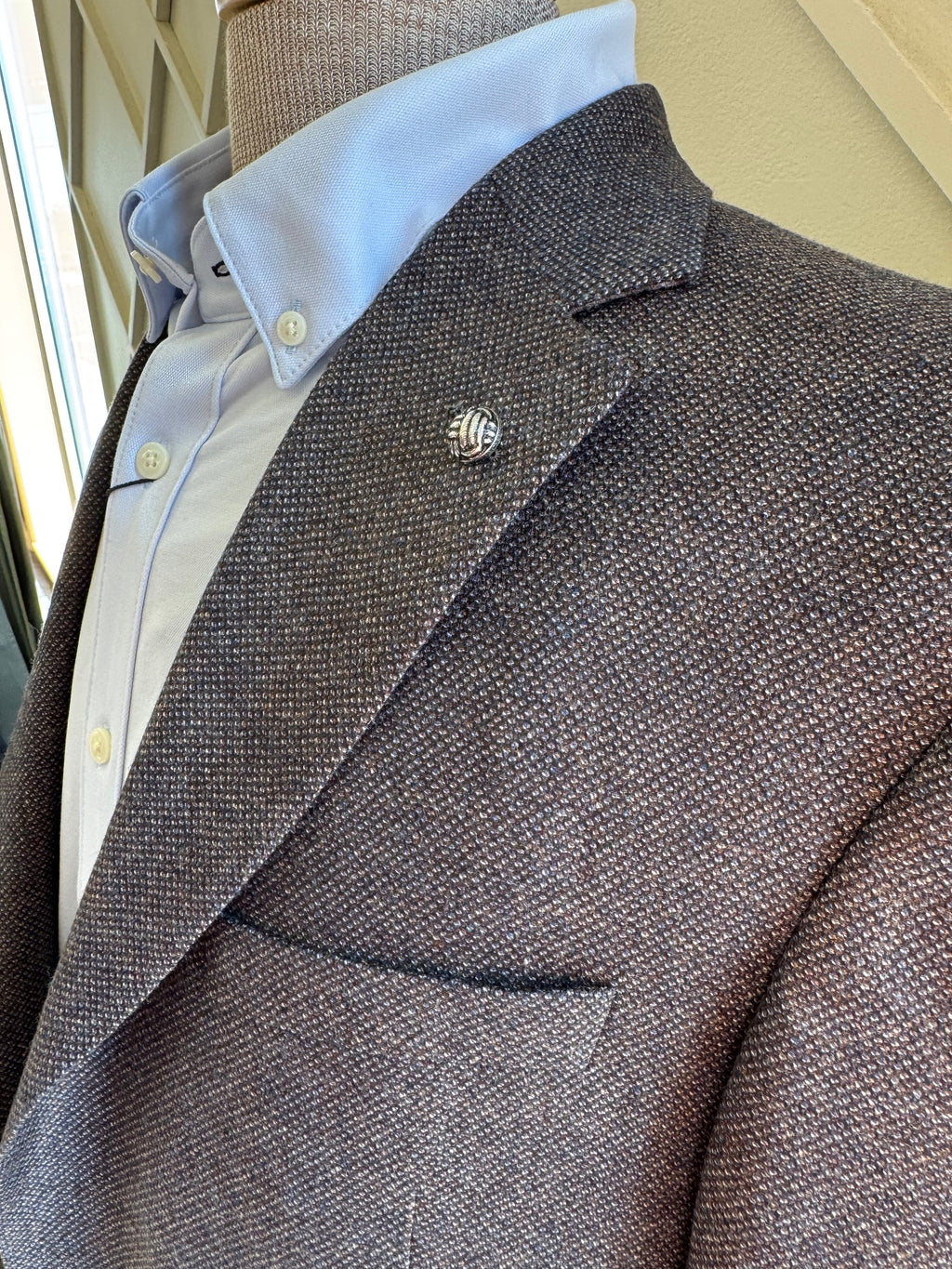 Brown Dotted Texture Sport Coat