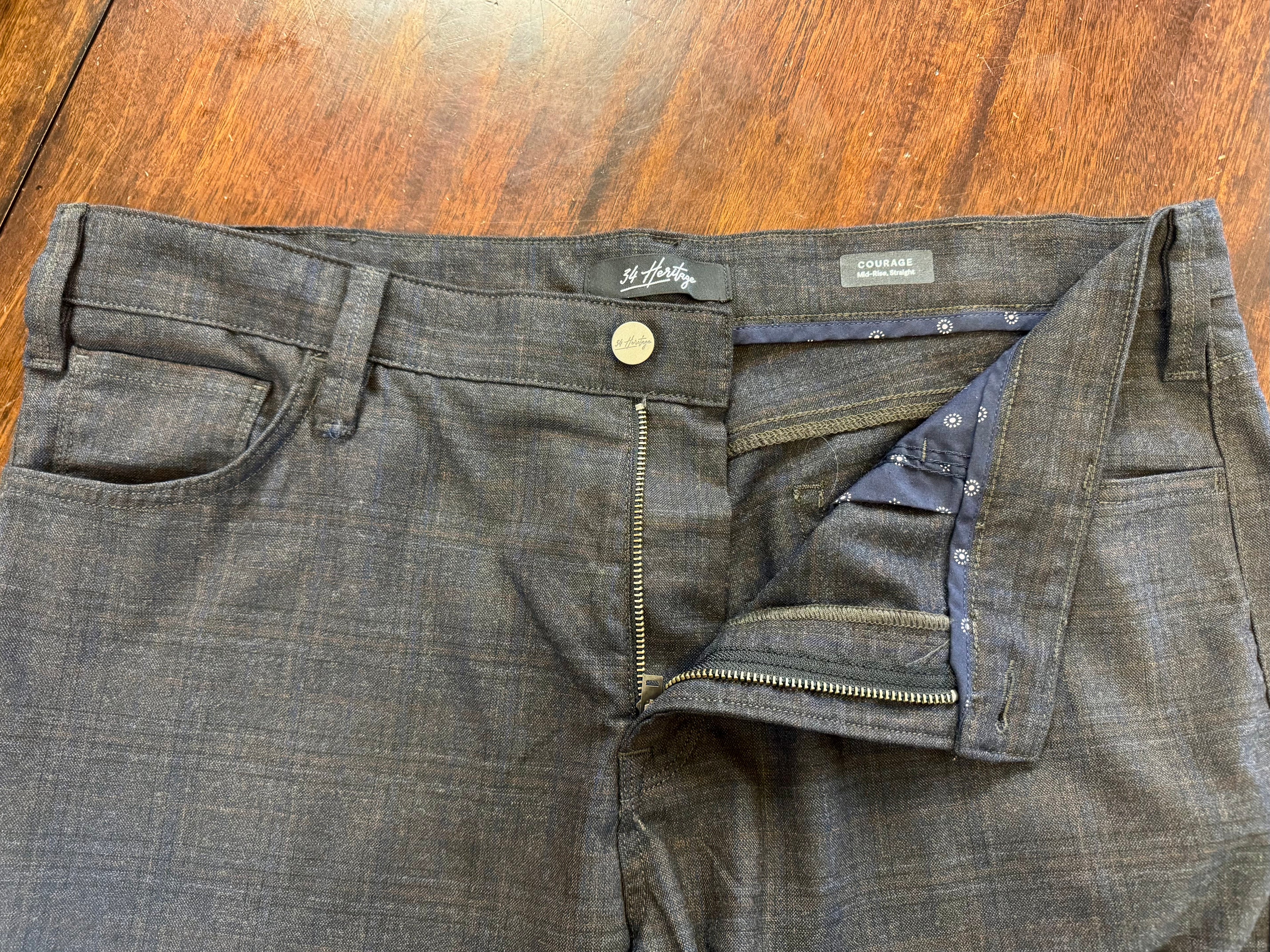 Brown & Navy Windowpane Jeans