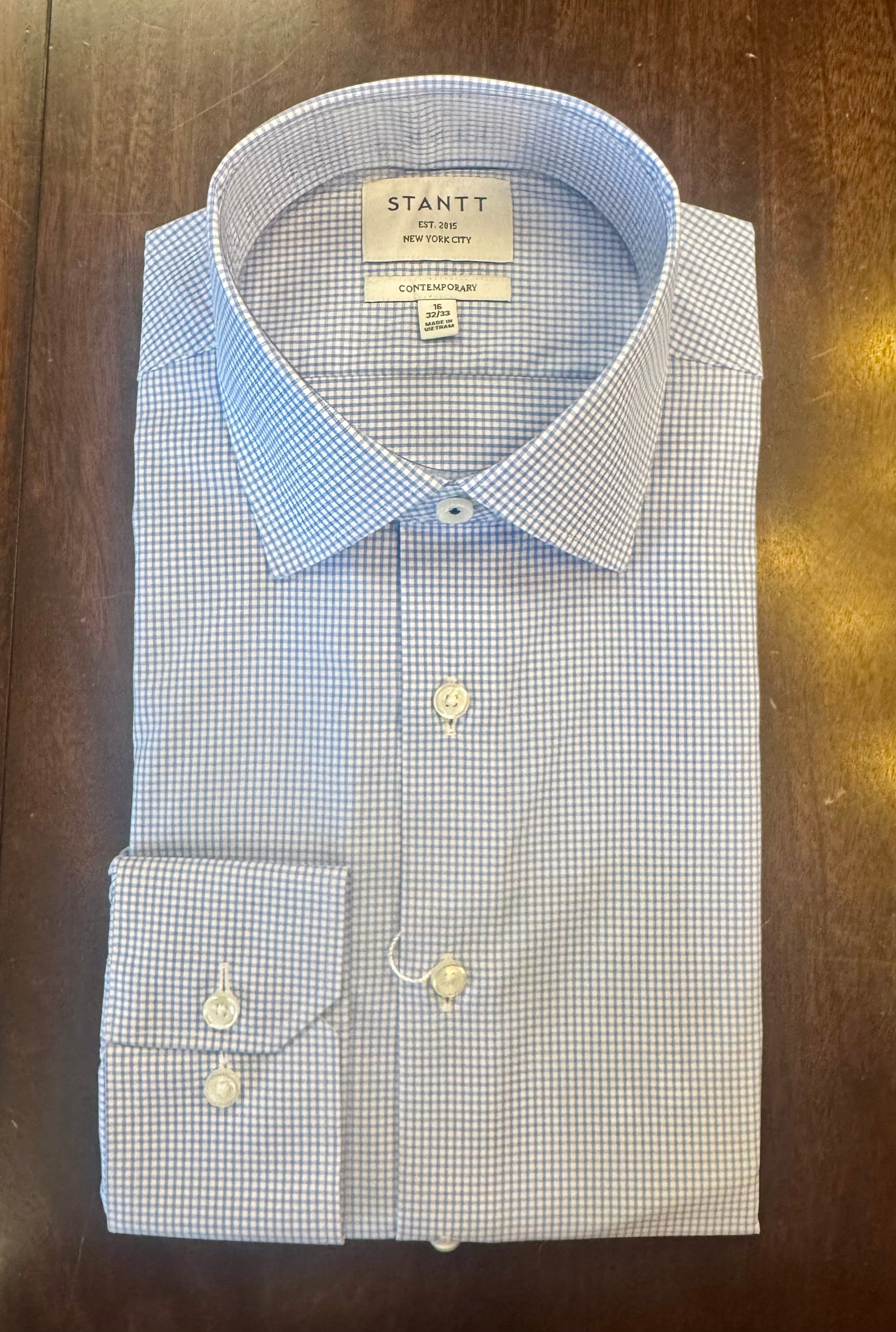 stantt dress shirts Stantt RTW Dress Shirt RTW26 / Iceberg Check / 17.5 x 36/37