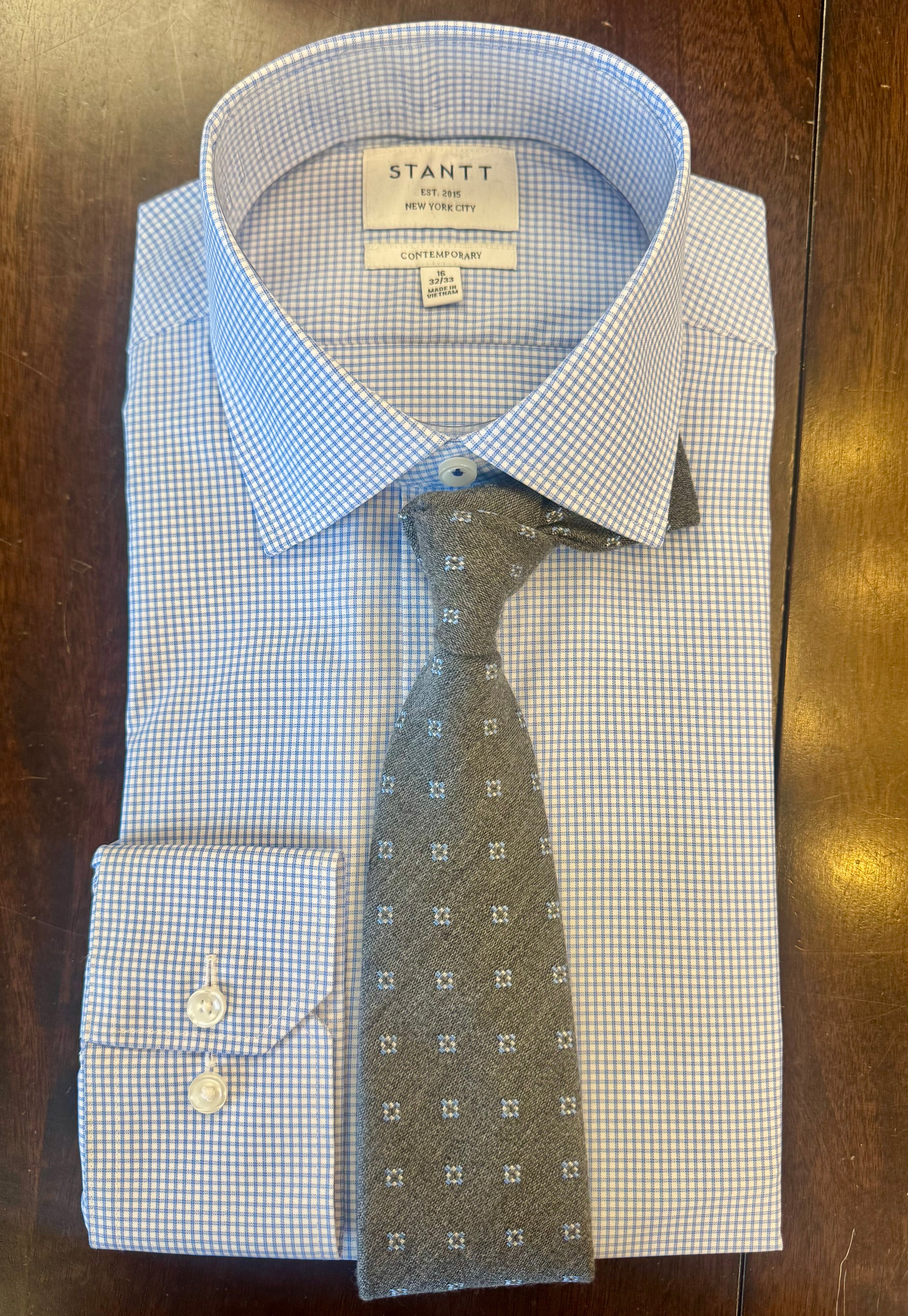 stantt dress shirts Stretch Navy Shirt No Pocket / Standard Buttons selling fabric Stantt RTW Dress Shirt RTW26