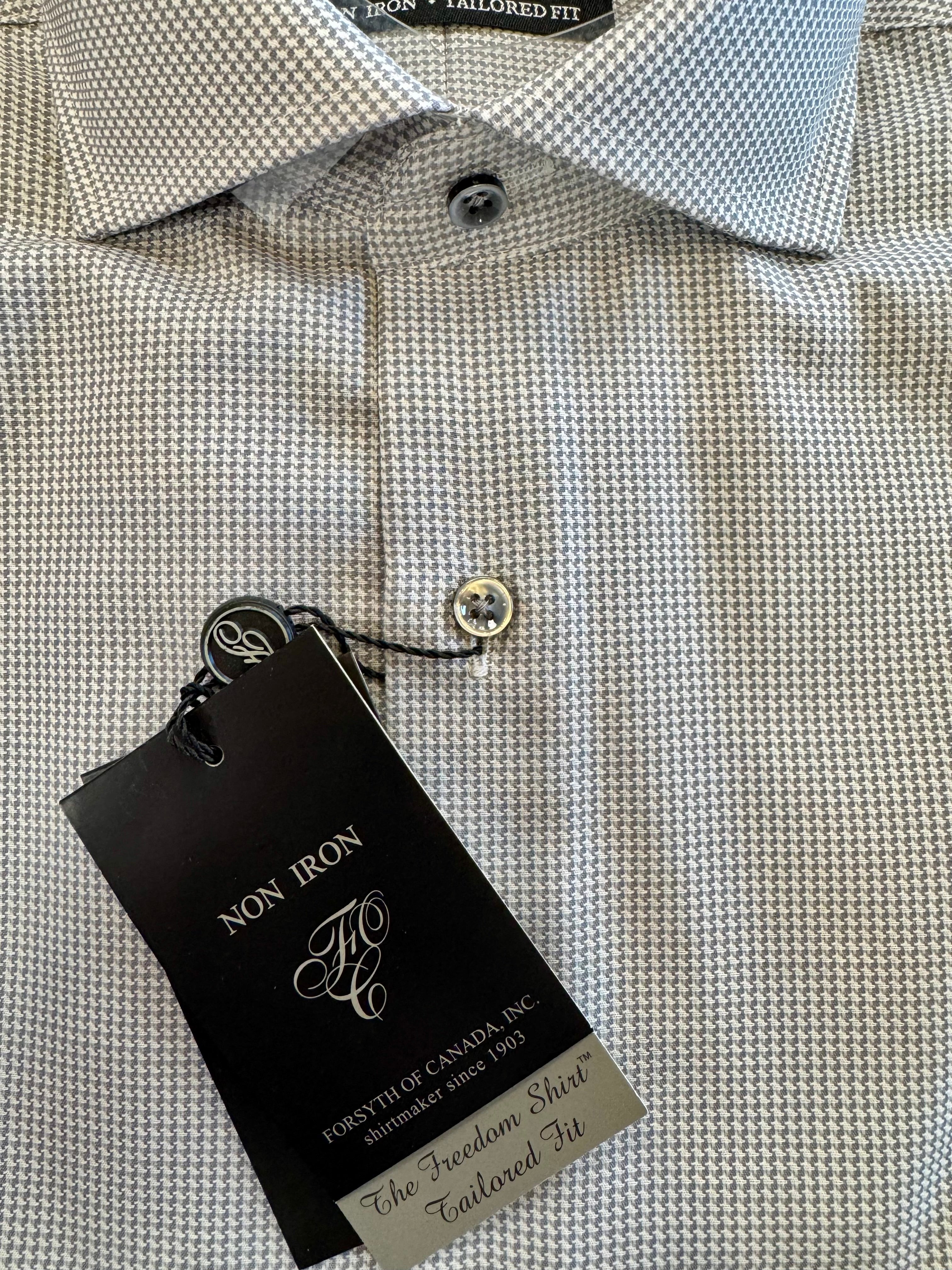 Dobby Faux Solid Dress Shirt - Silver 9214-514 / 18 x 34/35 Dobby Faux Solid Dress Shirt - Silver 9214-514 / 18 x 34/35